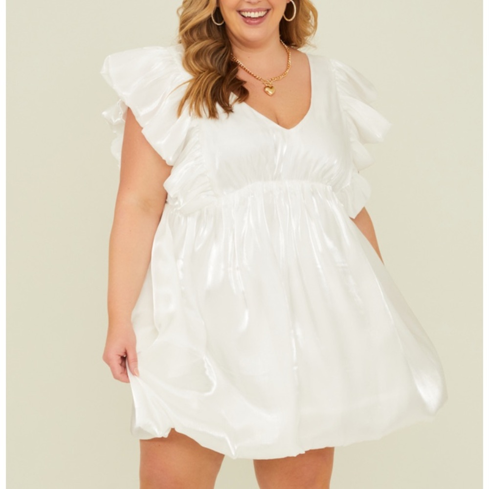 NEW Arula White Shimmer Summer Dress Plus Size X / XL NWT